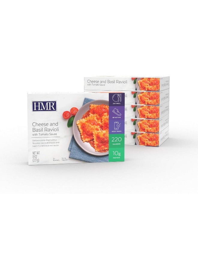HMR Cheese and Basil Ravioli Entrée | Pre-packaged Lunch or Dinner | Ready to Eat | Vegetarian | 10g of Protein | Low Calorie Food | 8oz Serving per Meal | Pack of 6 - Image 2